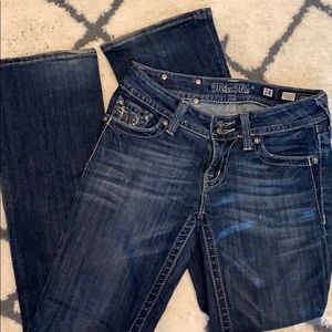 Bootcut Miss Me, no stretch denim.